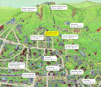 Санаторий «Плаза» Кисловодск — карта расположения